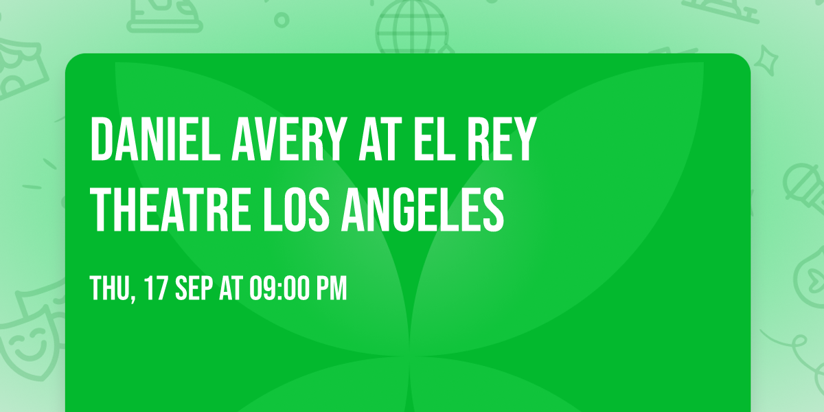 Daniel Avery at El Rey Theatre Los Angeles
