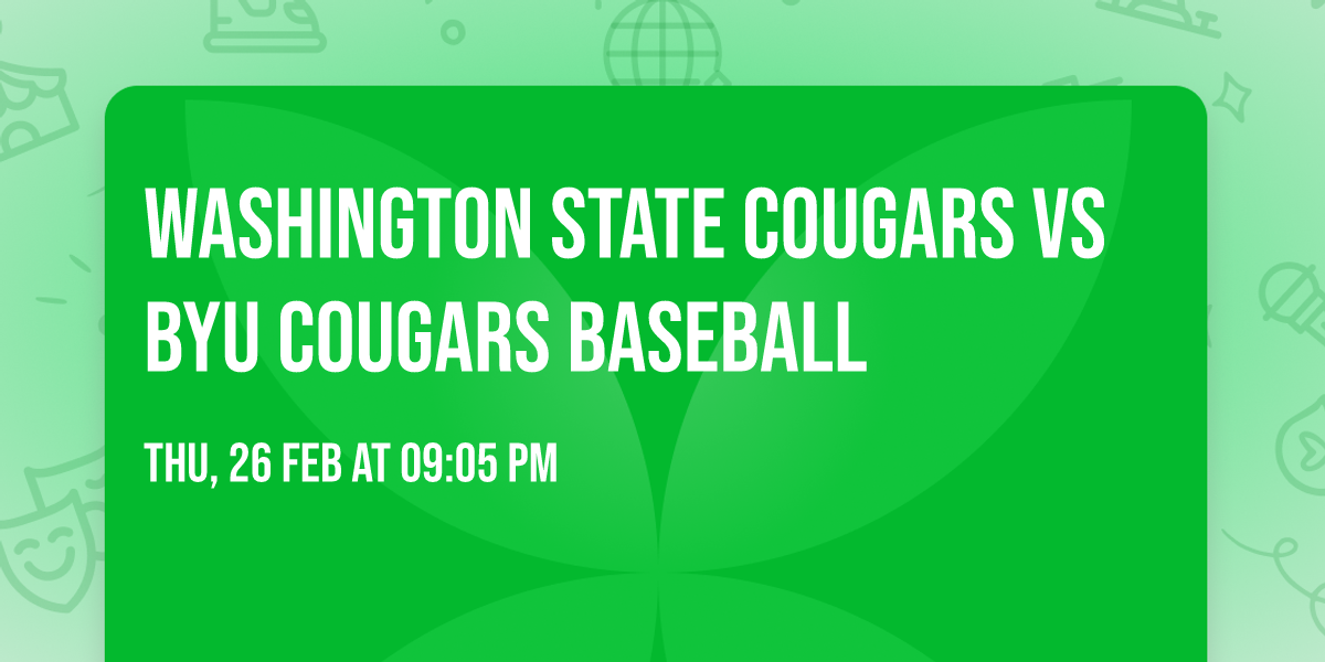 Washington State Cougars vs BYU Cougars Baseball