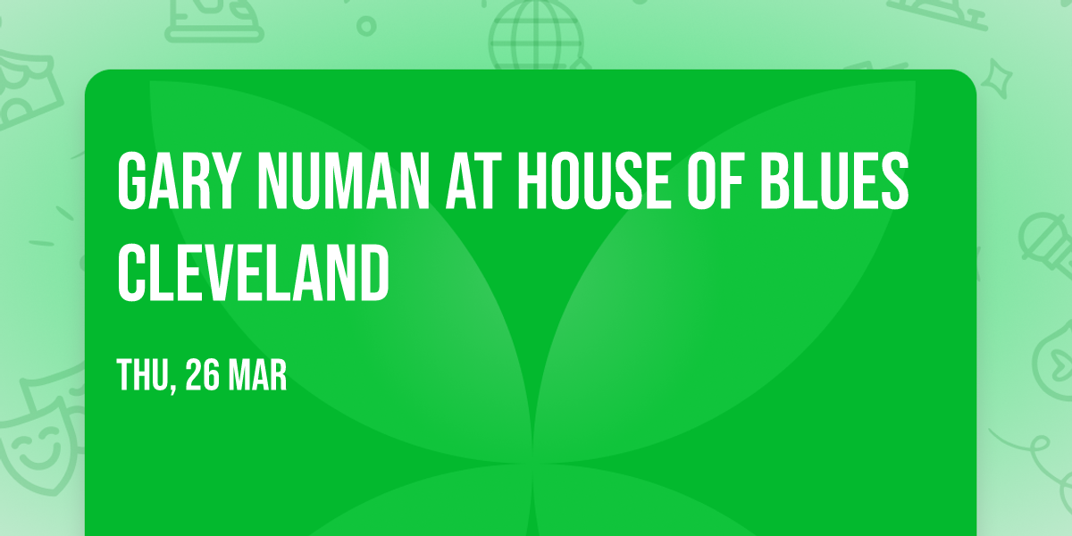 Gary Numan at House of Blues Cleveland