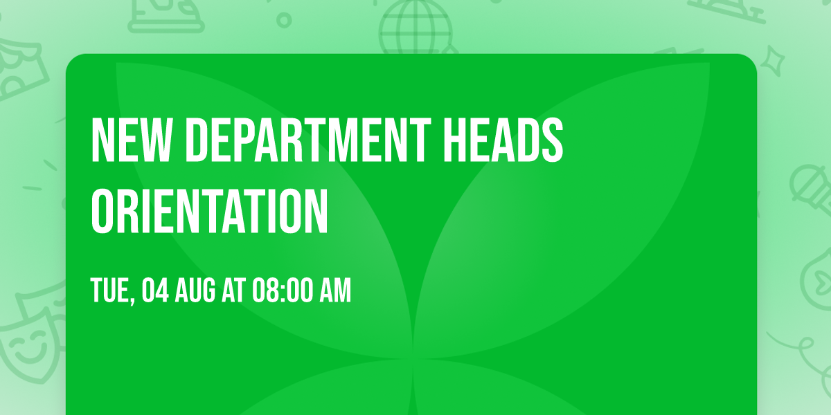 New Department Heads Orientation