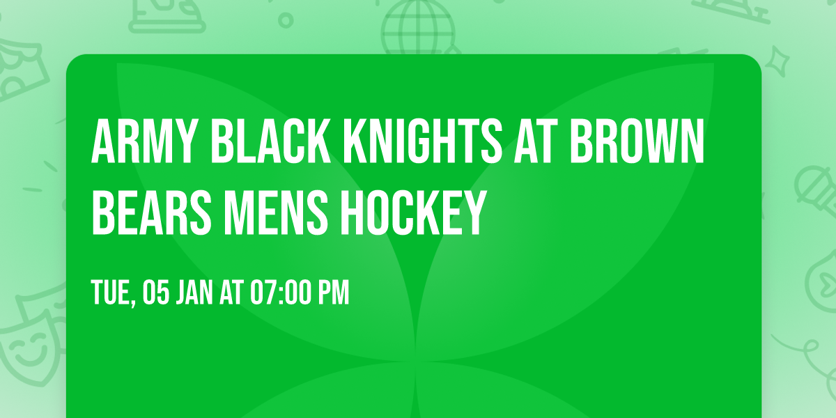 Army Black Knights at Brown Bears Mens Hockey