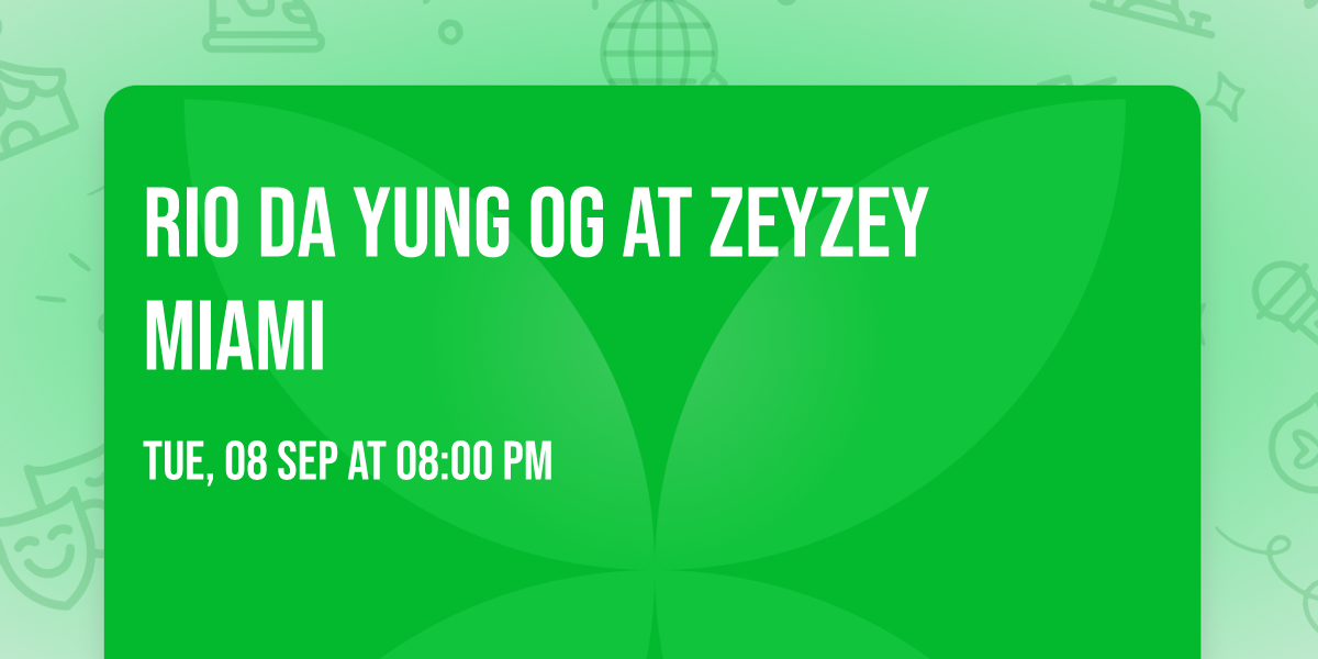 Rio Da Yung OG at ZeyZey Miami