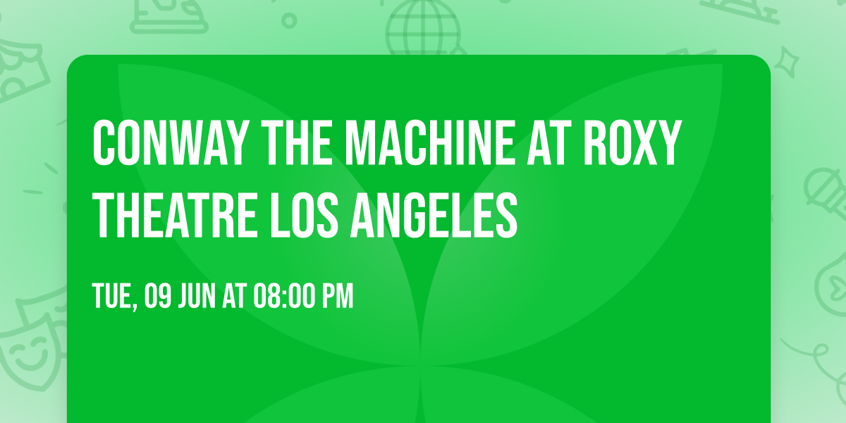 Conway The Machine at Roxy Theatre Los Angeles