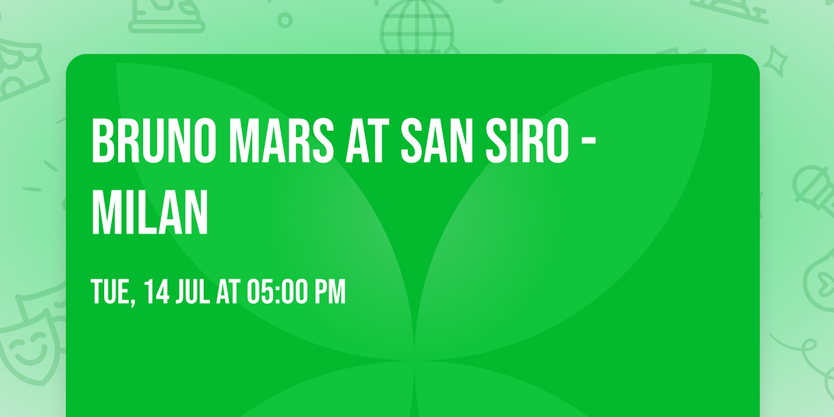 Bruno Mars at San Siro - Milan