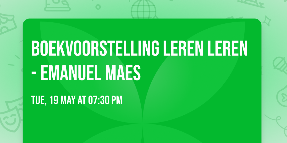 boekvoorstelling LEREN LEREN - Emanuel Maes