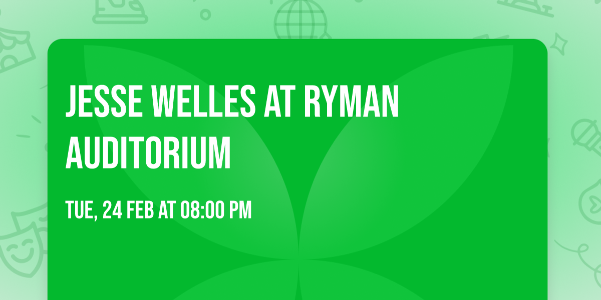 Jesse Welles at Ryman Auditorium