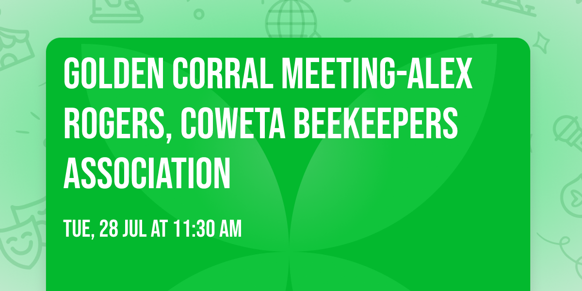 Golden Corral meeting-Alex Rogers, Coweta Beekeepers Association
