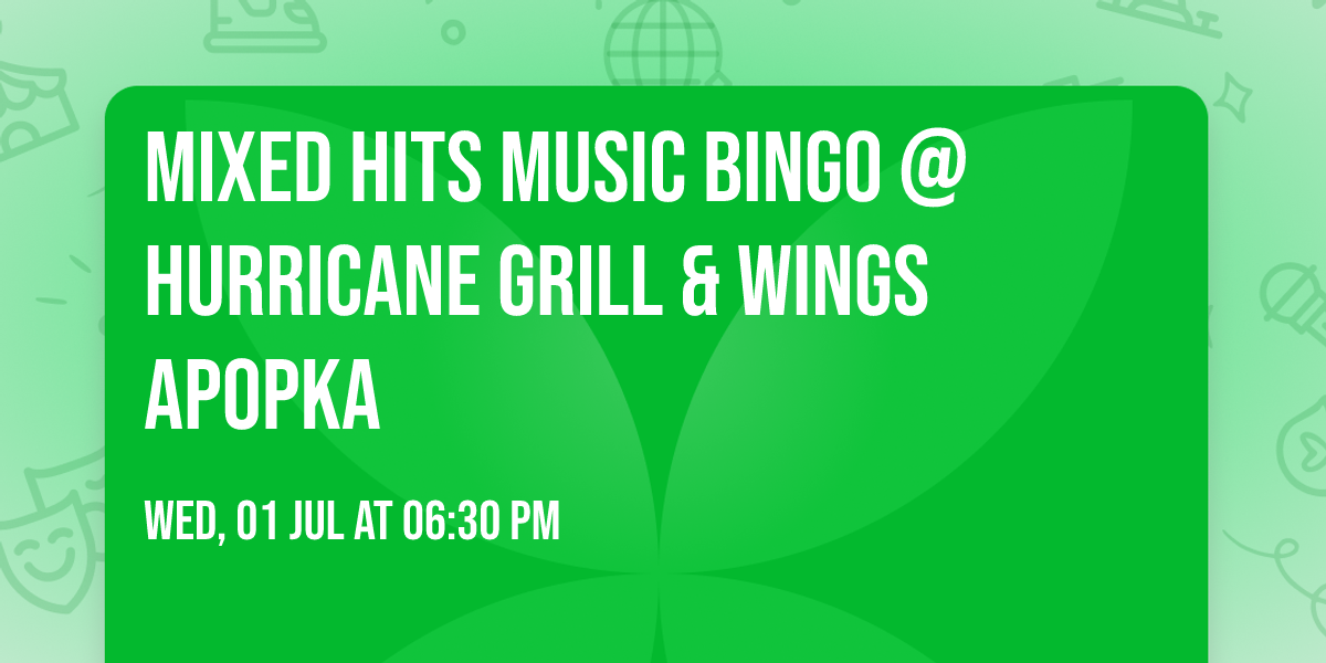 Mixed Hits Music Bingo @ Hurricane Grill & Wings Apopka 