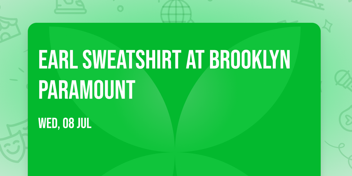 Earl Sweatshirt at Brooklyn Paramount