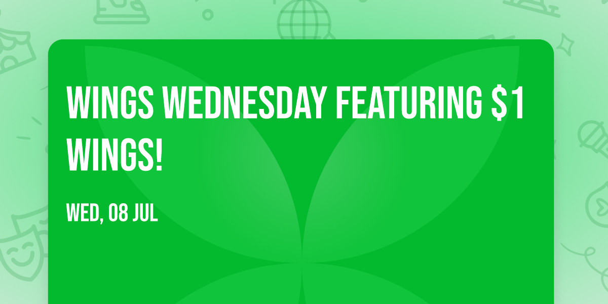 Wings Wednesday Featuring $1 Wings!