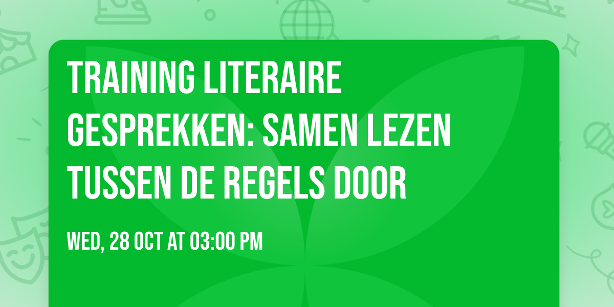 Training Literaire gesprekken: samen lezen tussen de regels door