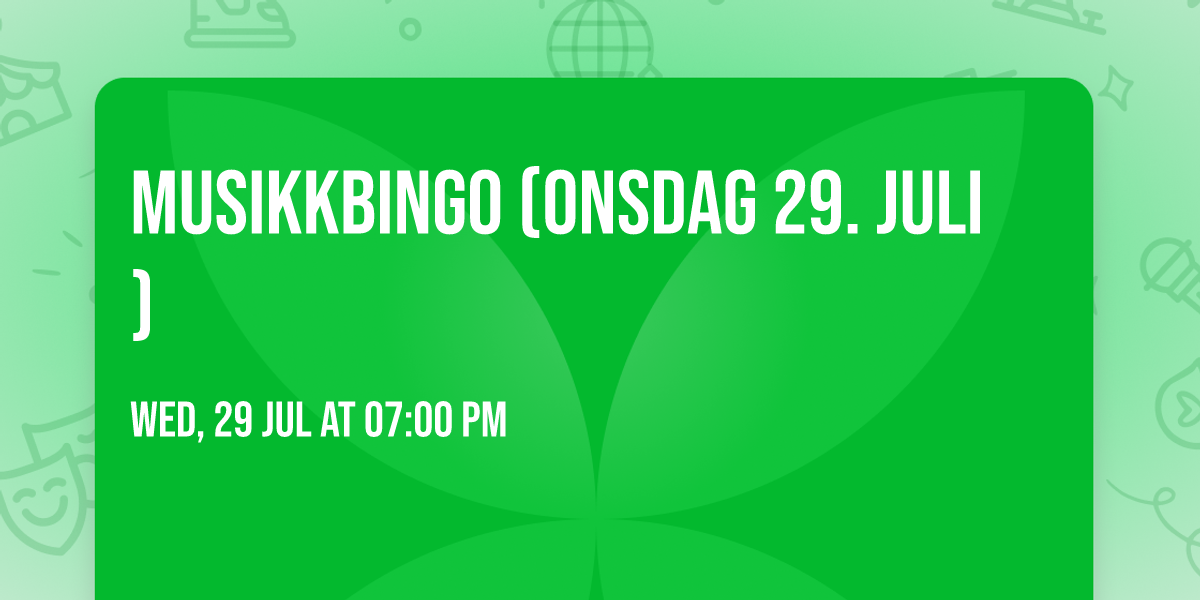 Musikkbingo (Onsdag 29. Juli)