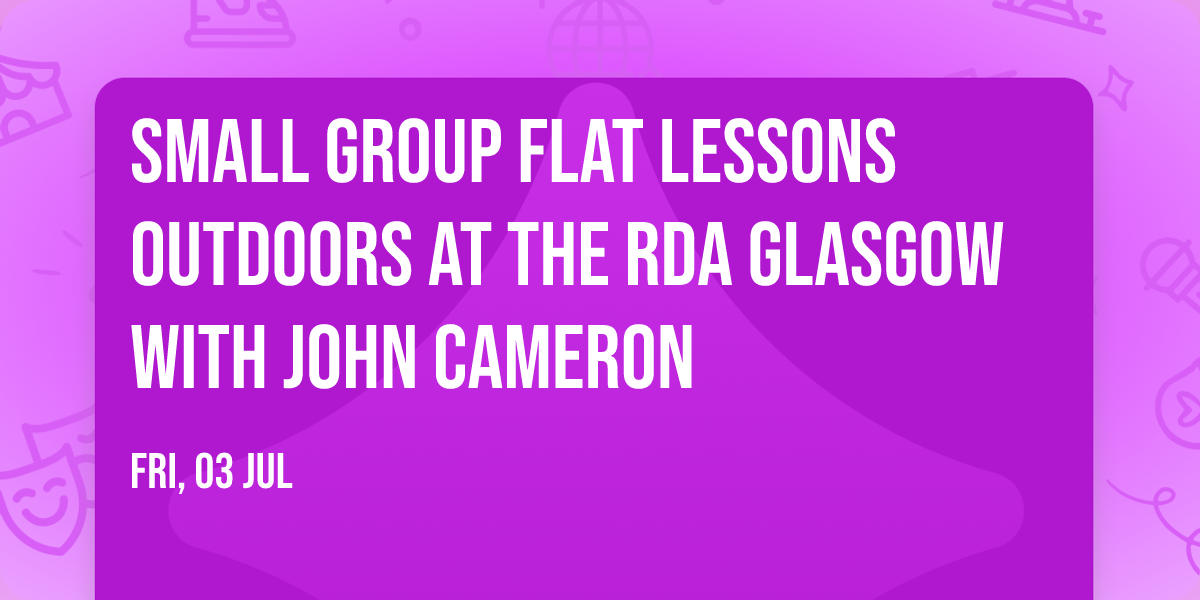 Small group flat lessons outdoors at the RDA Glasgow with John Cameron 