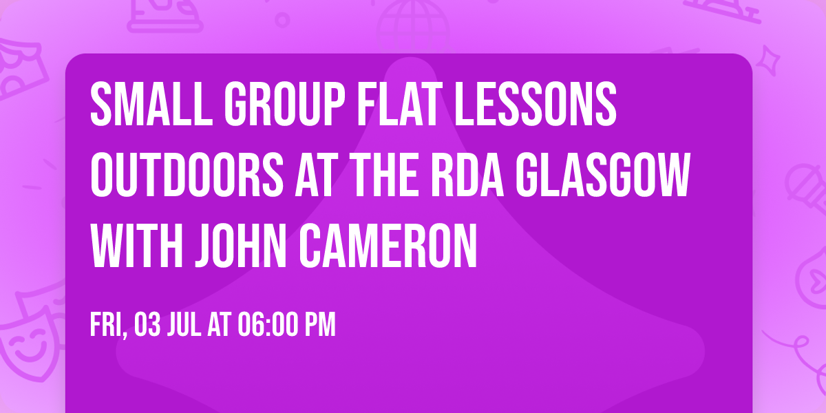 Small group flat lessons outdoors at the RDA Glasgow with John Cameron 