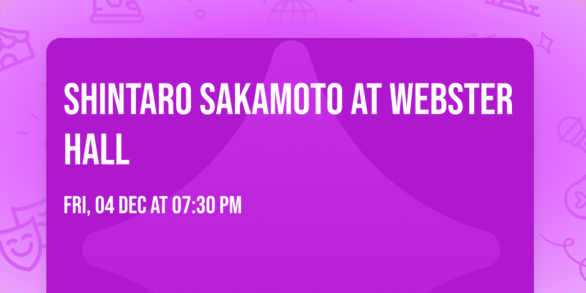 Shintaro Sakamoto at Webster Hall
