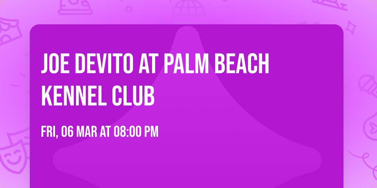Joe DeVito at Palm Beach Kennel Club