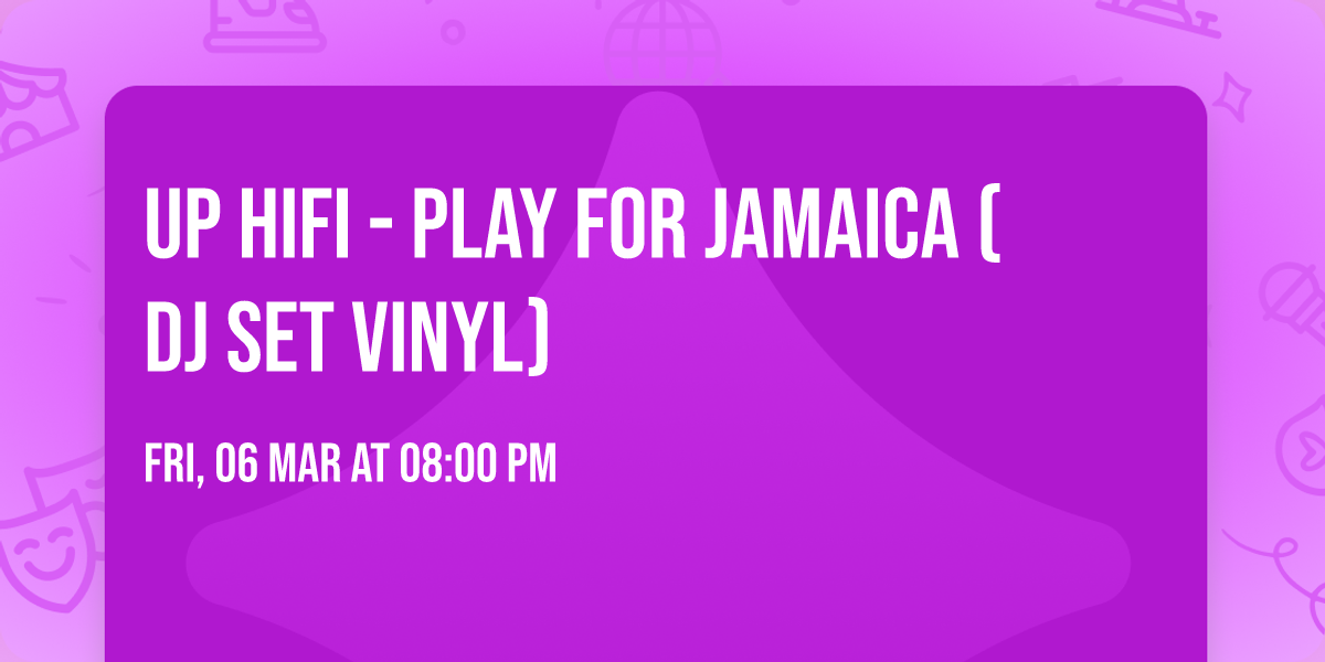 UP HiFi - Play for Jamaica (DJ set Vinyl)