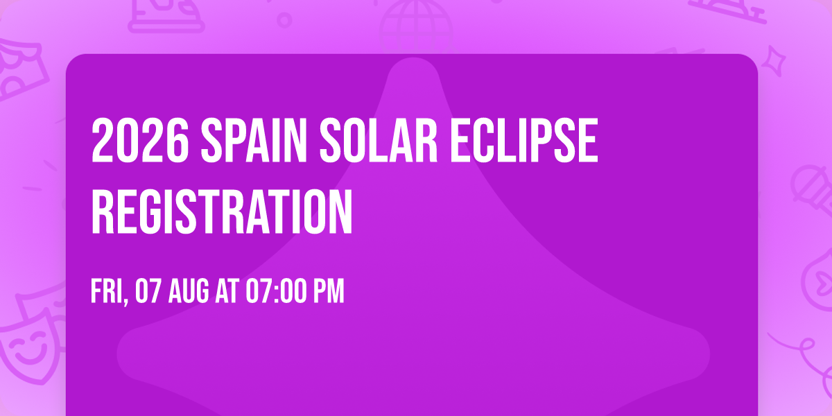 2026 Spain Solar Eclipse Registration