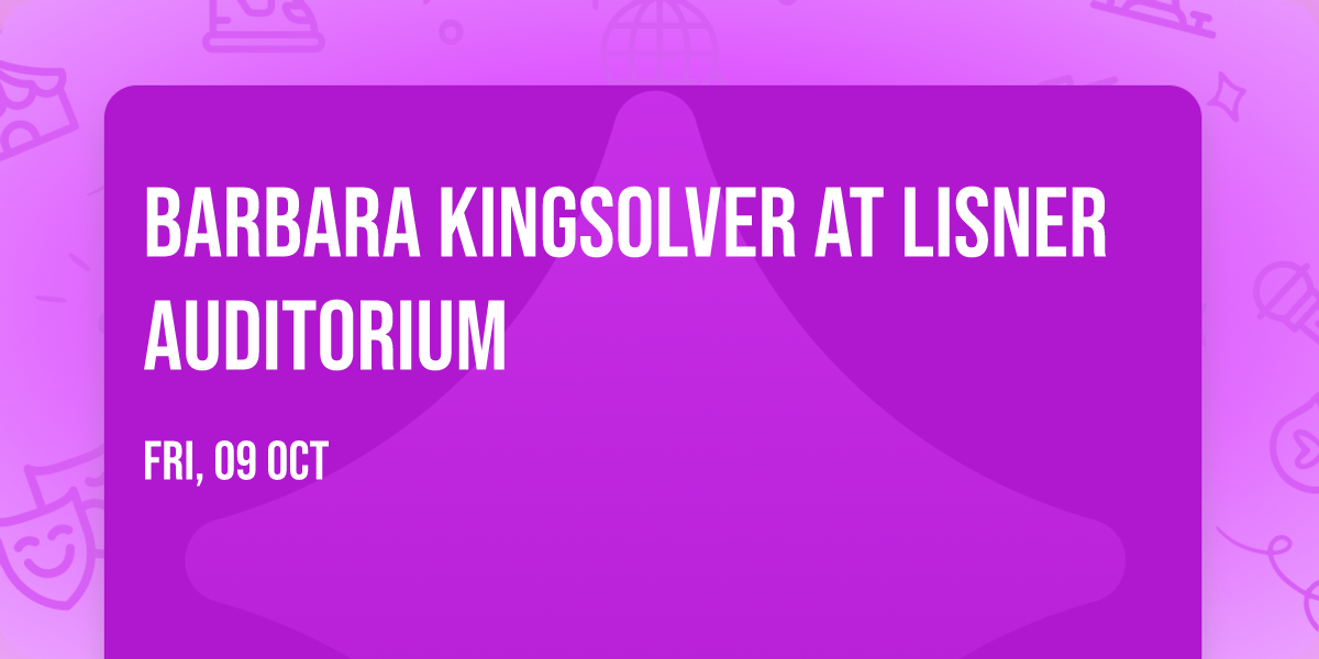 Barbara Kingsolver at Lisner Auditorium