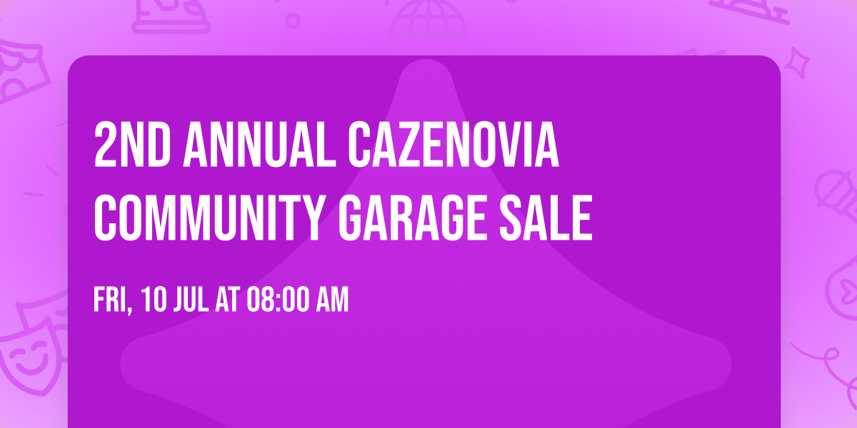 2nd Annual Cazenovia Community Garage Sale 