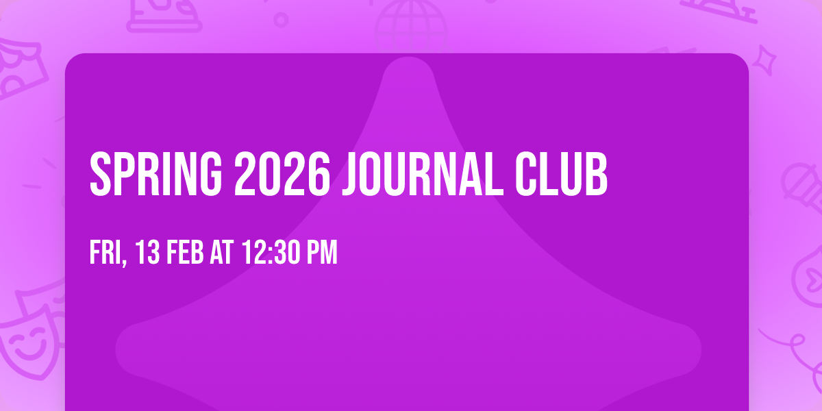 Spring 2026 Journal Club