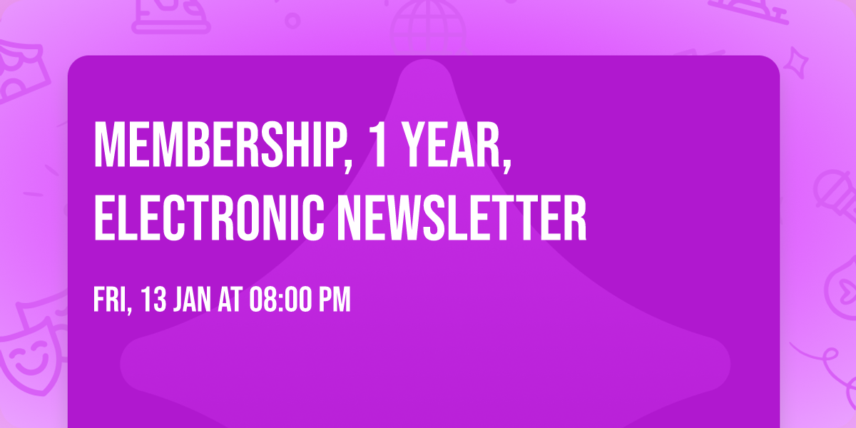 Membership, 1 Year, Electronic Newsletter