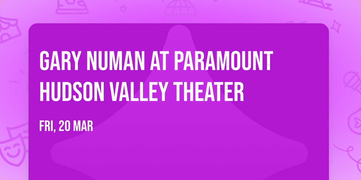 Gary Numan at Paramount Hudson Valley Theater