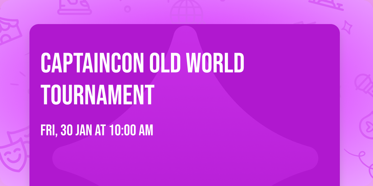Captaincon old world tournament 