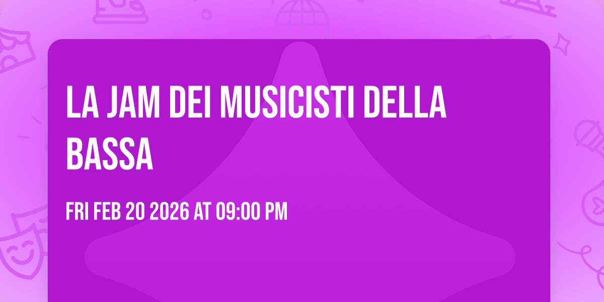 la JAM dei Musicisti della Bassa