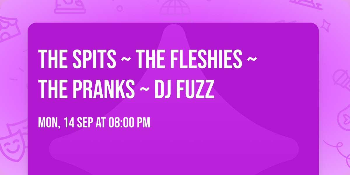 The Spits ~ The Fleshies ~ The Pranks ~ DJ Fuzz
