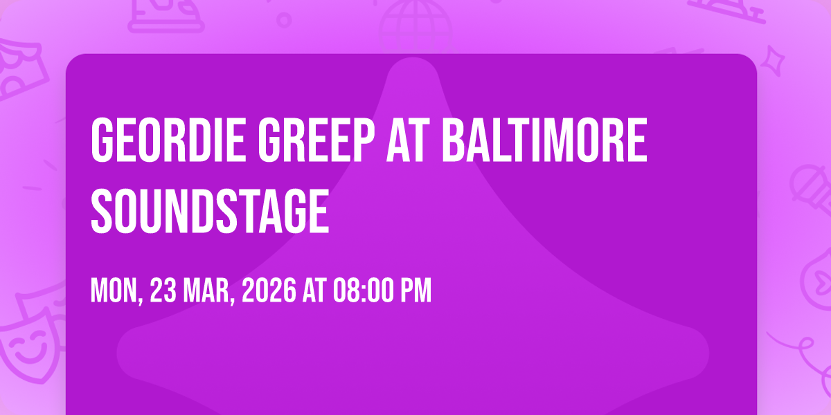 Geordie Greep at Baltimore SoundStage
