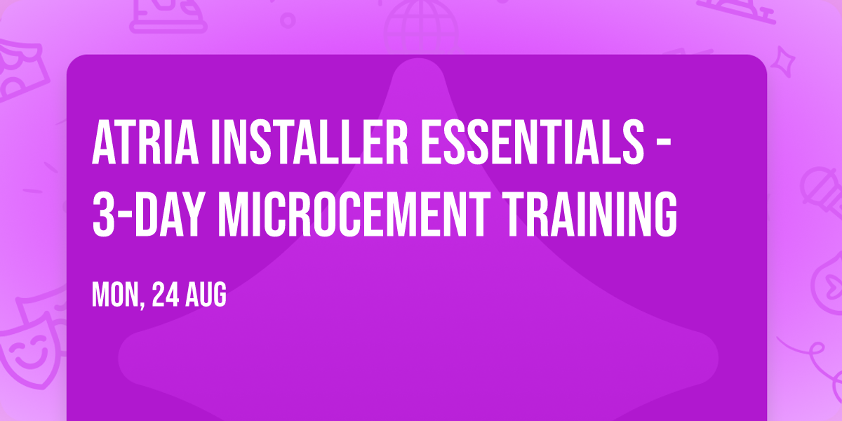 ATRIA Installer Essentials - 3-Day Microcement Training