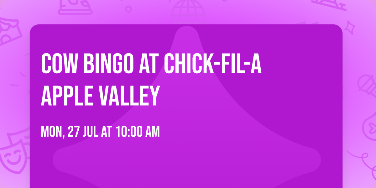 Cow Bingo at Chick-fil-A Apple Valley
