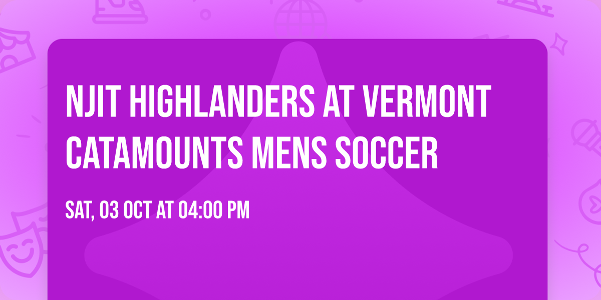 NJIT Highlanders at Vermont Catamounts Mens Soccer