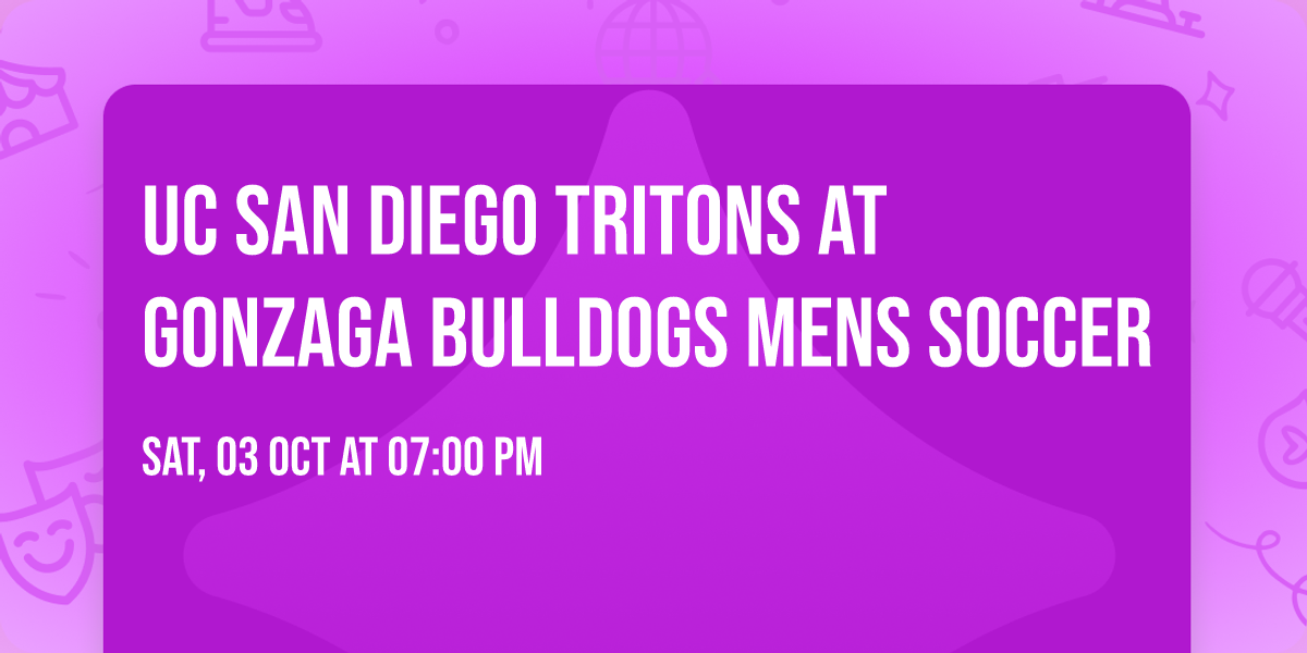 UC San Diego Tritons at Gonzaga Bulldogs Mens Soccer