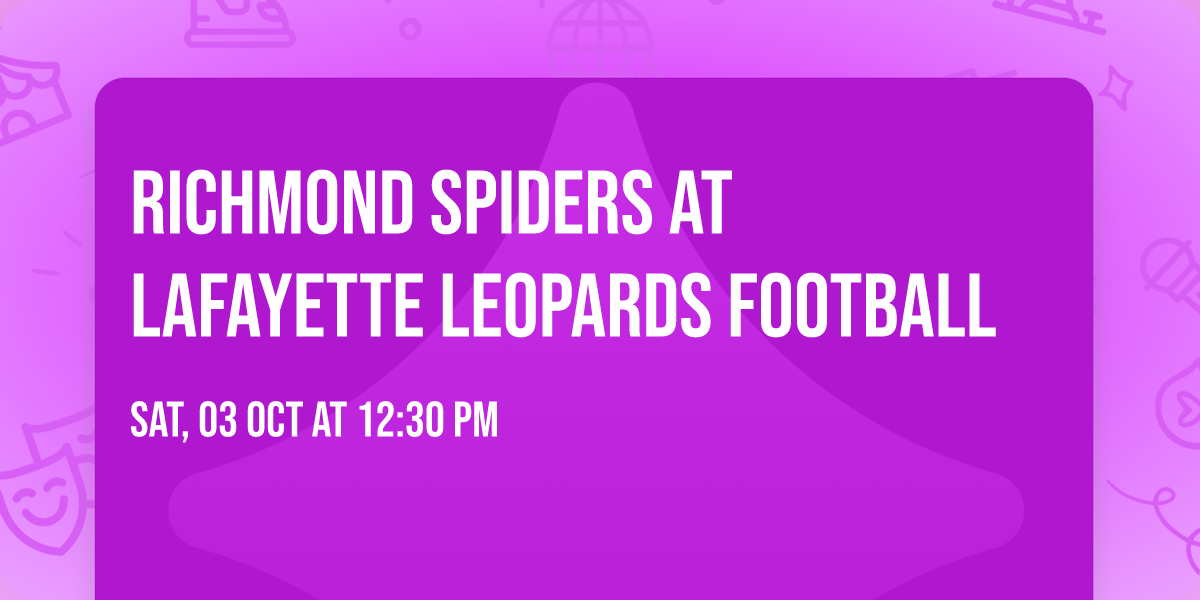 Richmond Spiders at Lafayette Leopards Football