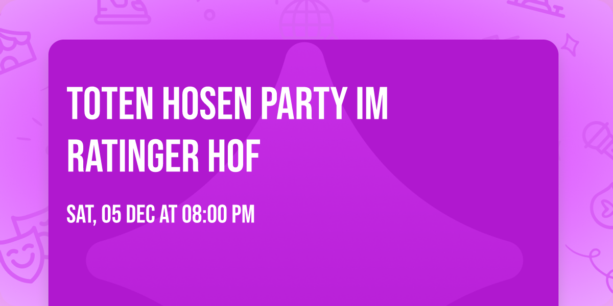 Toten Hosen Party im Ratinger Hof