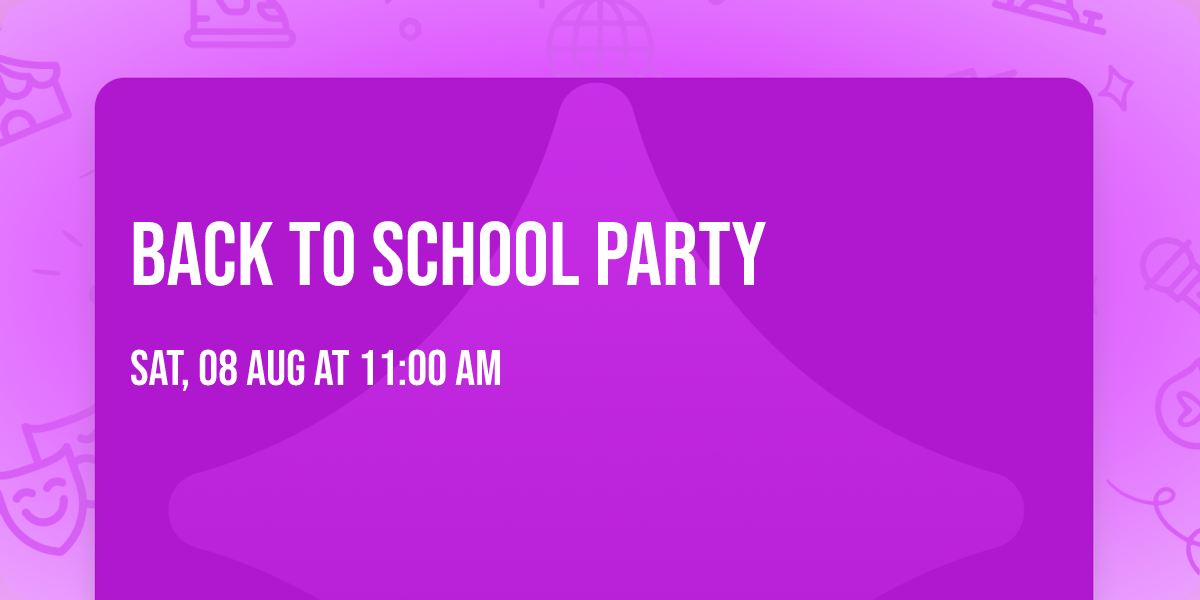 back to school party