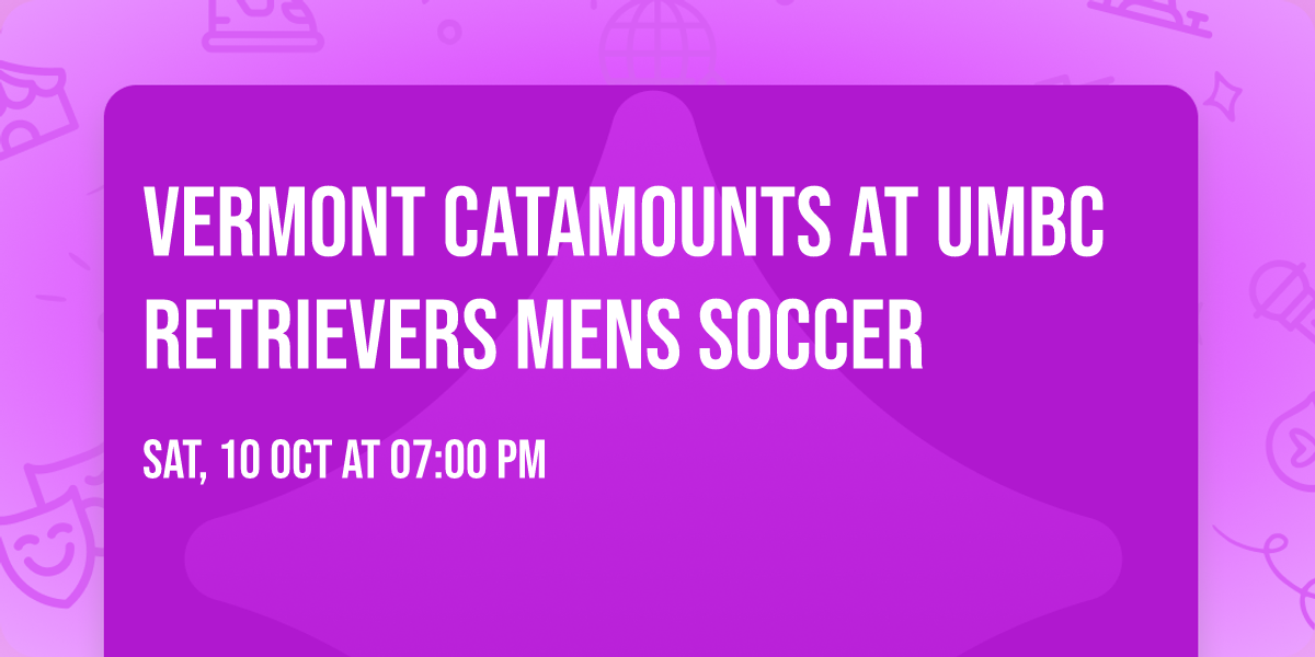 Vermont Catamounts at UMBC Retrievers Mens Soccer