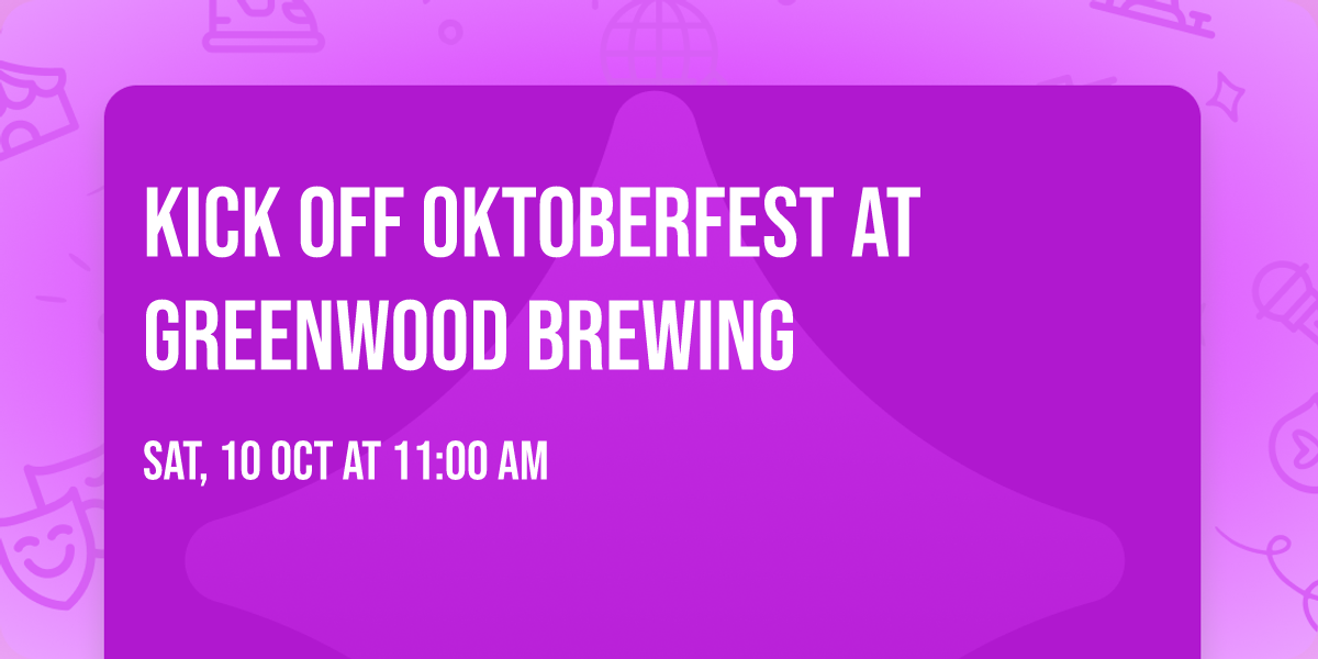 Kick Off Oktoberfest at Greenwood Brewing