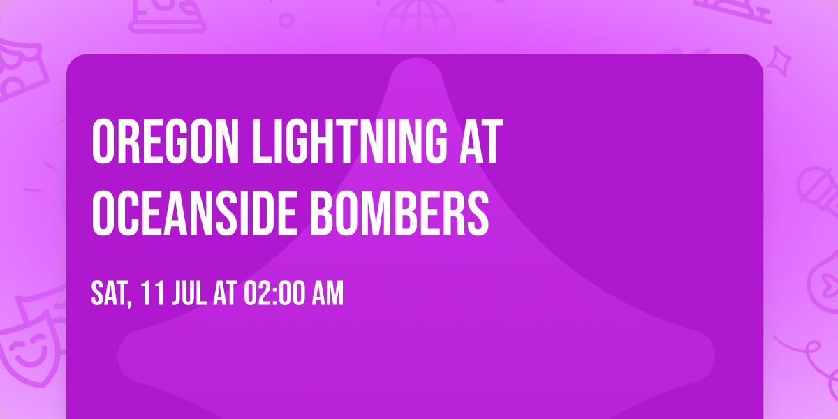 Oregon Lightning at Oceanside Bombers