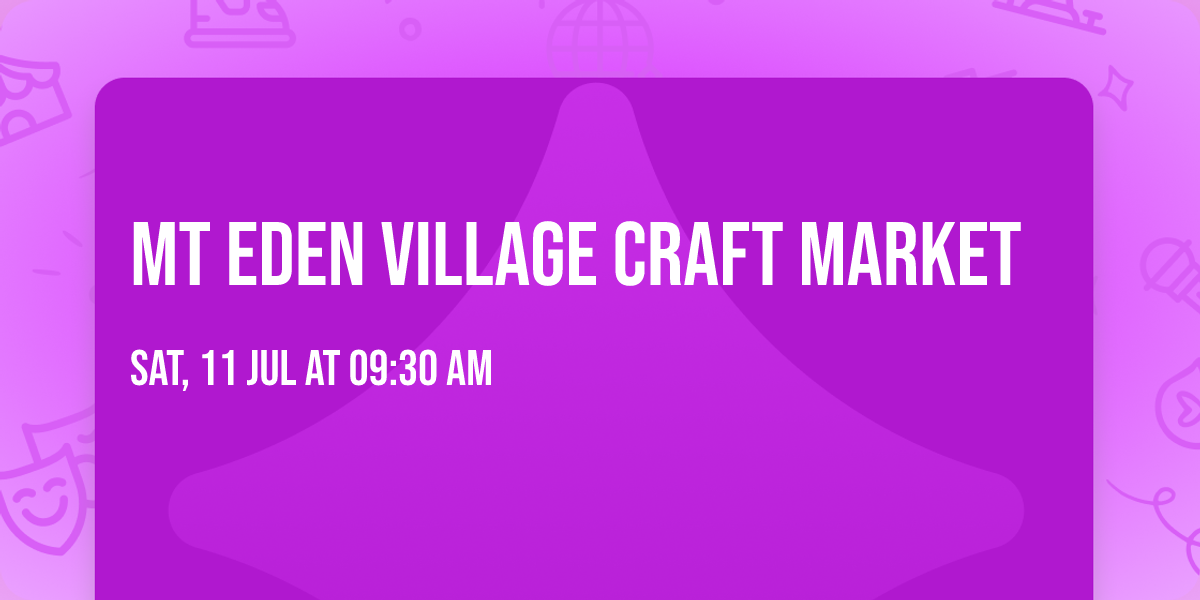 Mt Eden Village Craft Market 