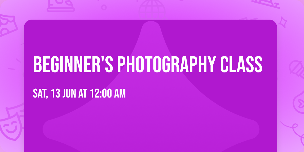 Beginner's Photography Class