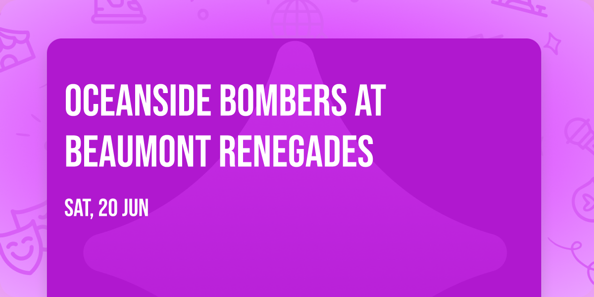 Oceanside Bombers at Beaumont Renegades