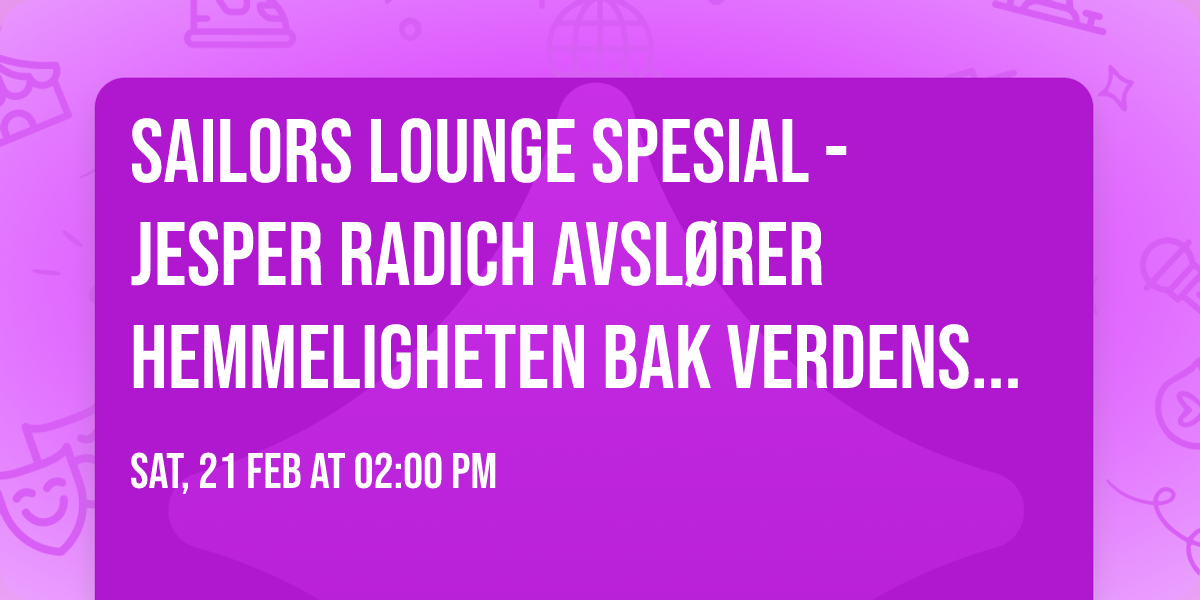 Sailors Lounge Spesial - Jesper Radich avsl\u00f8rer hemmeligheten bak verdensmesteren XR41