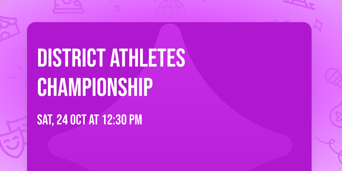 District Athletes championship 