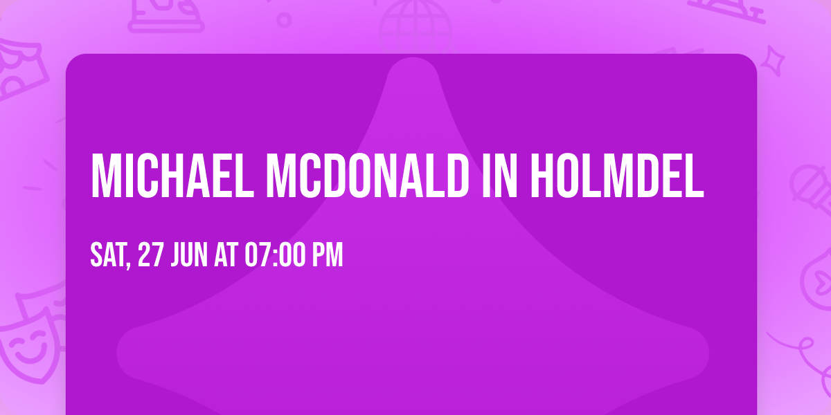 Michael McDonald in Holmdel