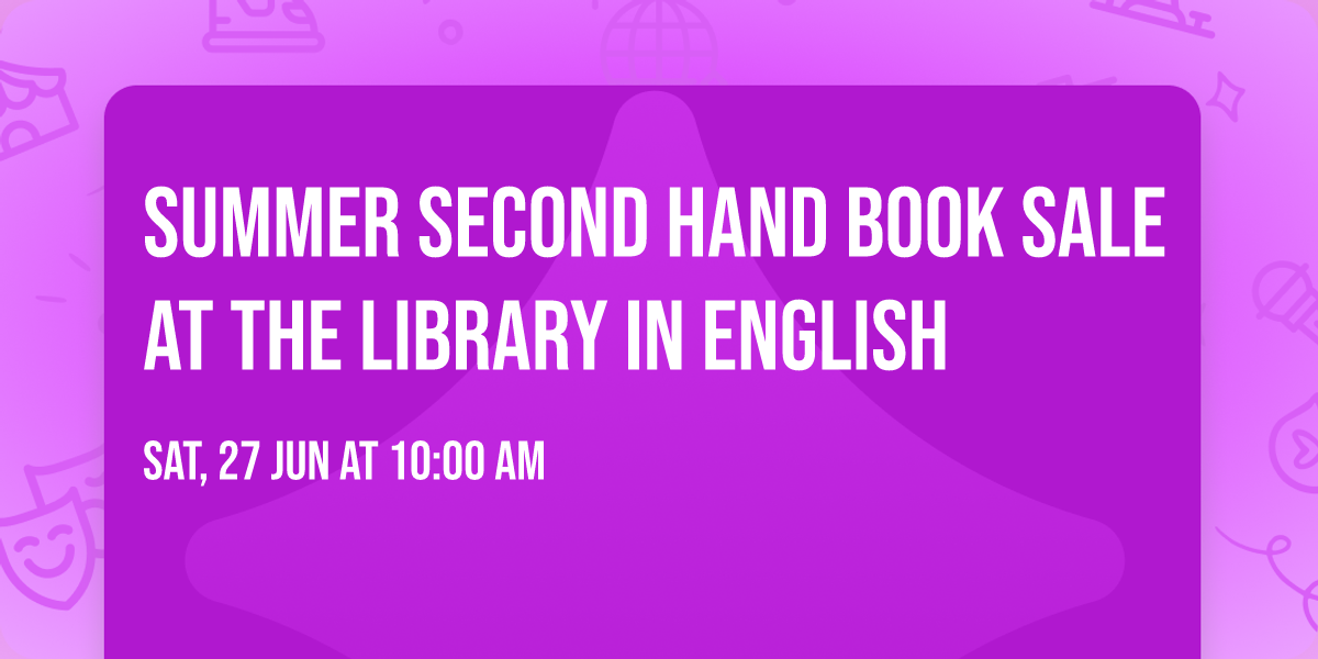 Summer Second Hand Book Sale at the Library in English