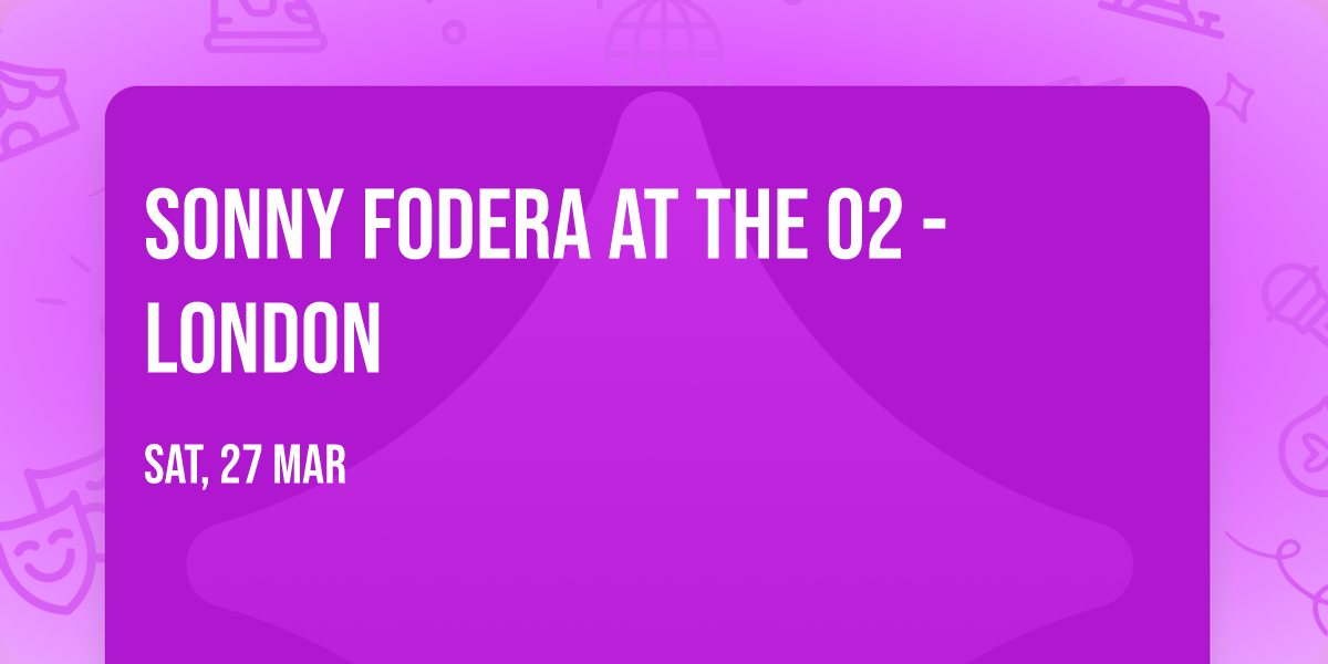 Sonny Fodera at The O2 - London