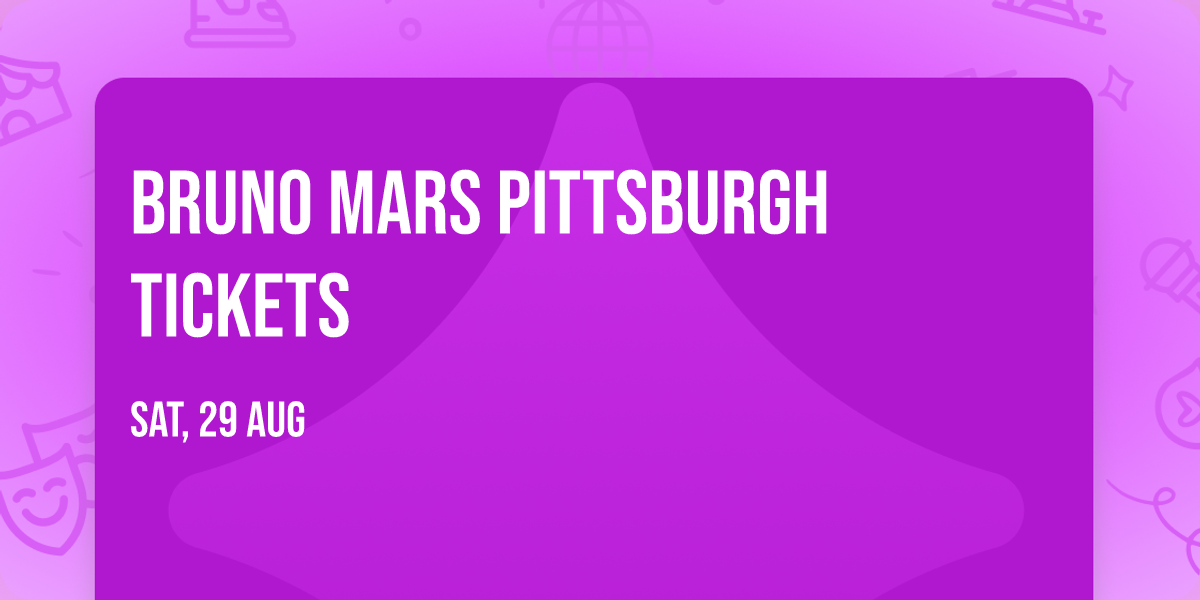 Bruno Mars Pittsburgh Tickets